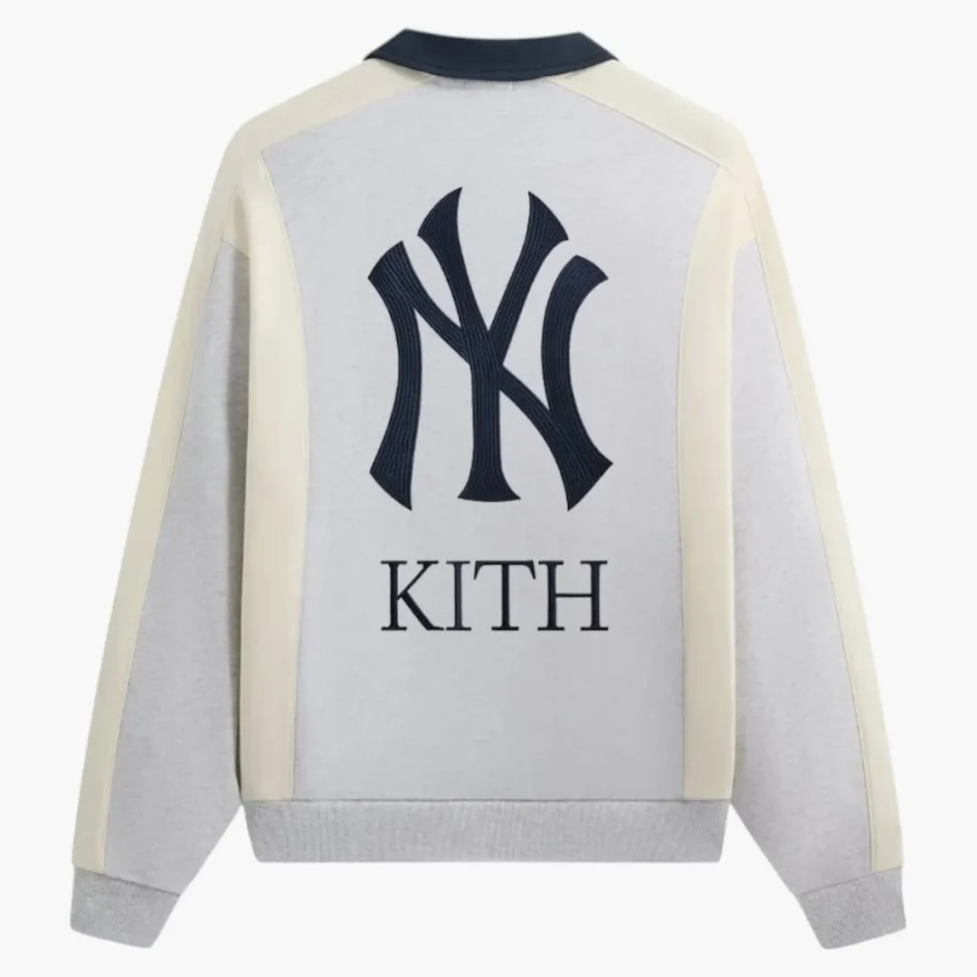 Kith X New York Yankees Paneled Nelson Rugby Light Heather Grey - Image 2