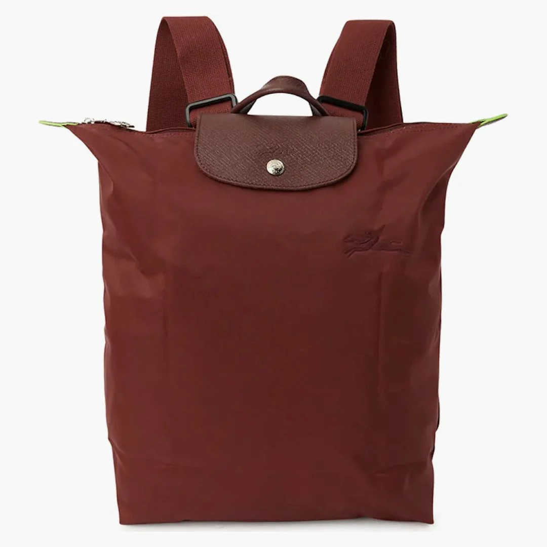 Longchamp Le Pliage Green M Backpack Wine