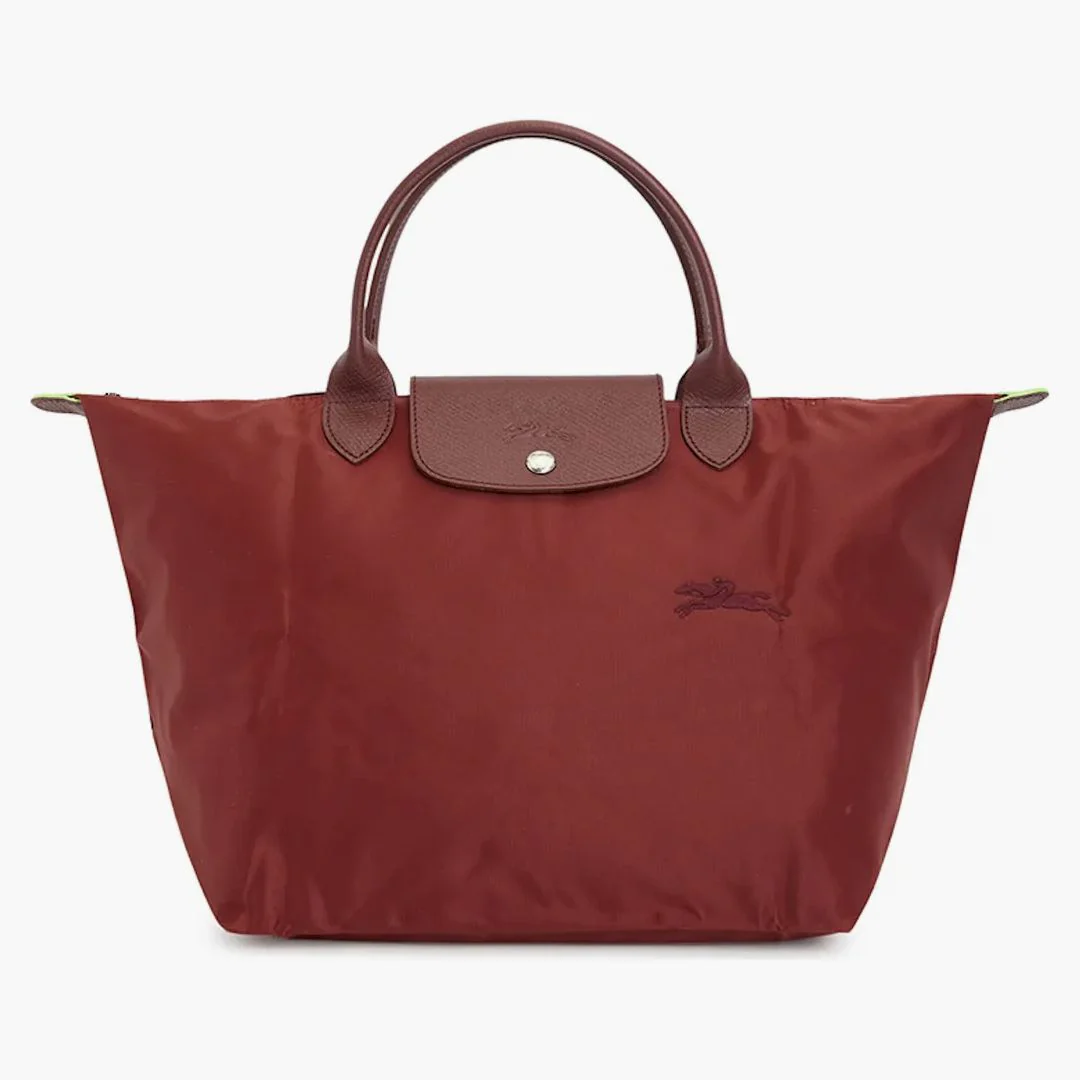Longchamp Le Pliage Green M Tote Bag Wine
