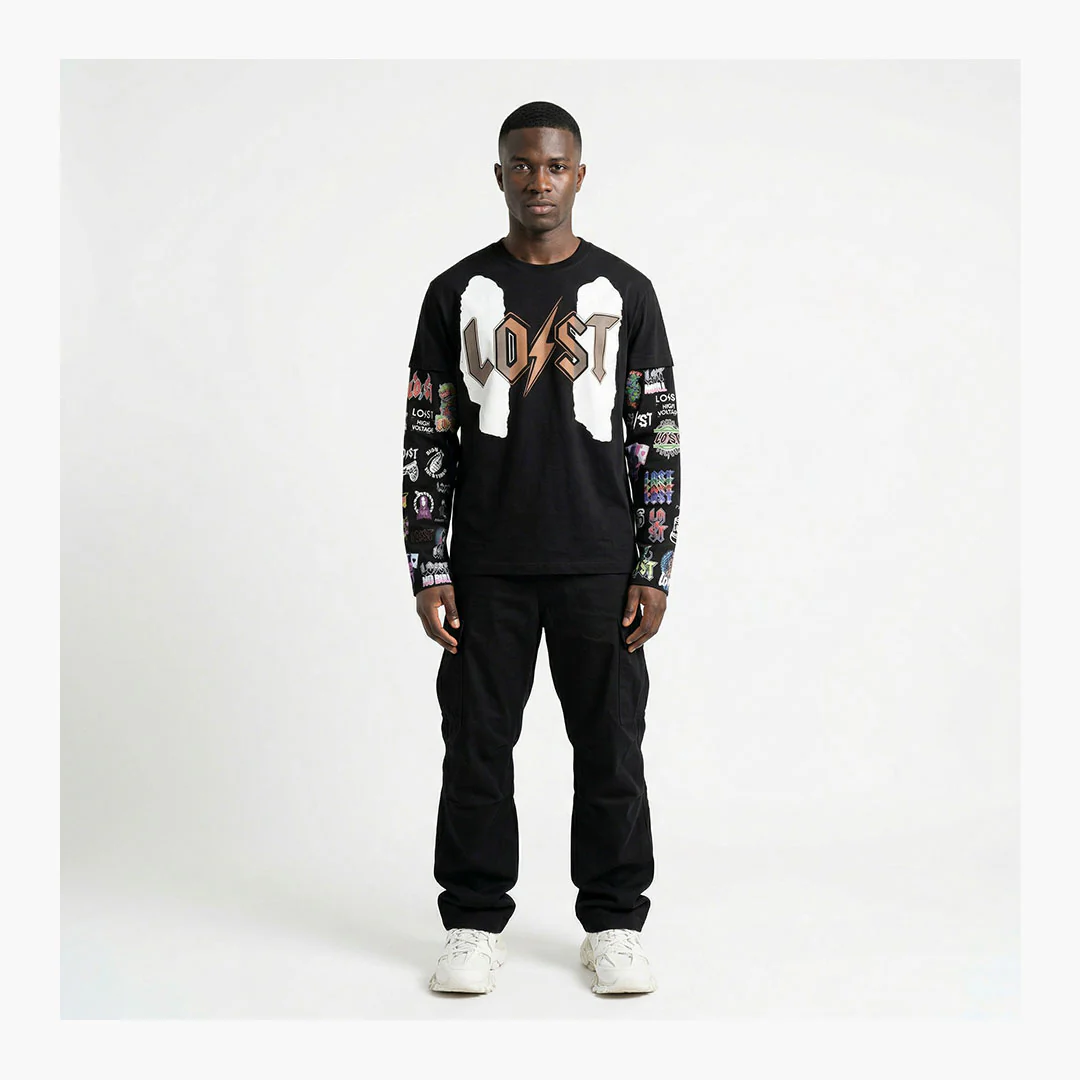 Lost Intricacy Logos Longsleeve Black - Image 3