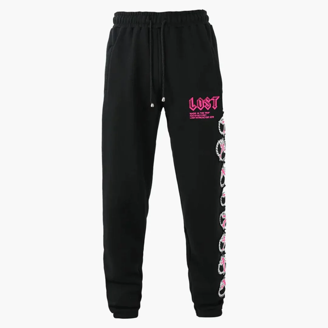 Lost Intricacy Mitt Sweatpants Black Pink