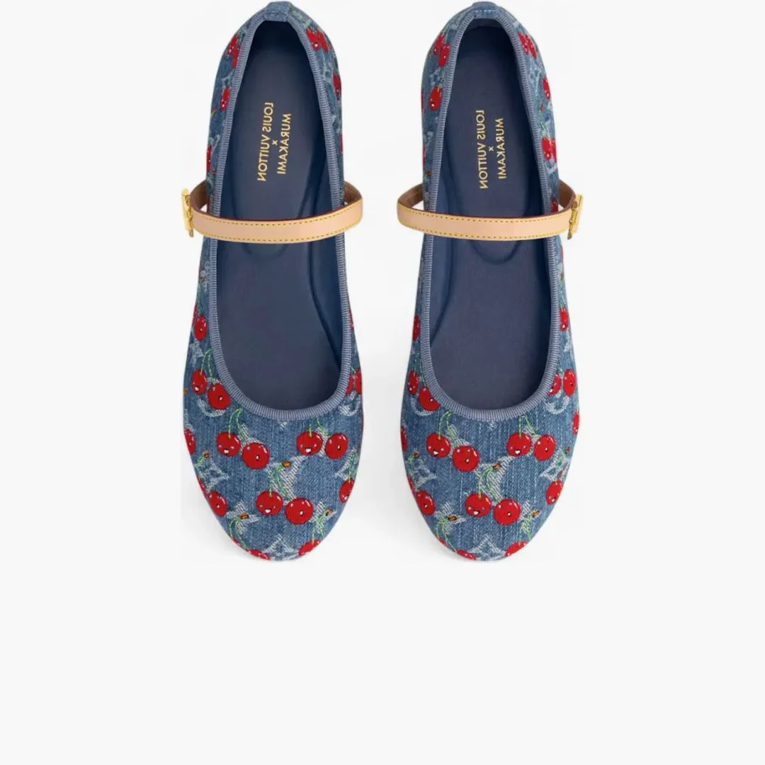 Louis Vuitton Romy Flat Ballerina X Takashi Murakami Denim - Image 2
