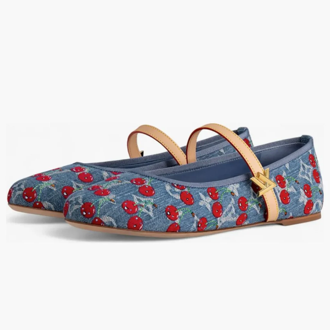 Louis Vuitton Romy Flat Ballerina X Takashi Murakami Denim - Image 3