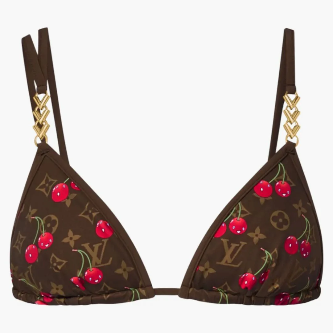 Louis Vuitton X Takashi Murakami Cherry Bikini Top Brown