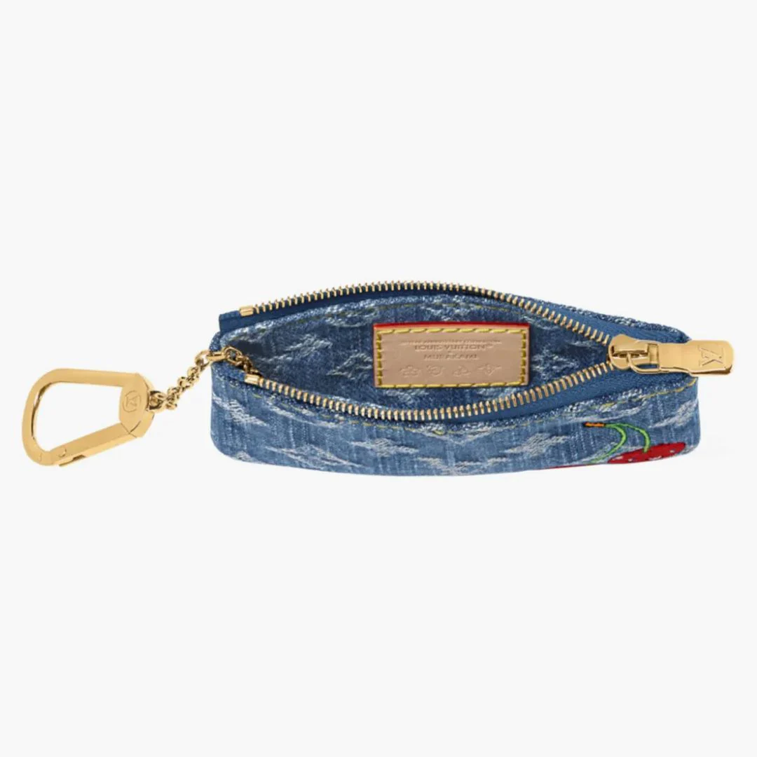 Louis Vuitton X Takashi Murakami Cherry Key Pouch Denim Monogram - Image 2