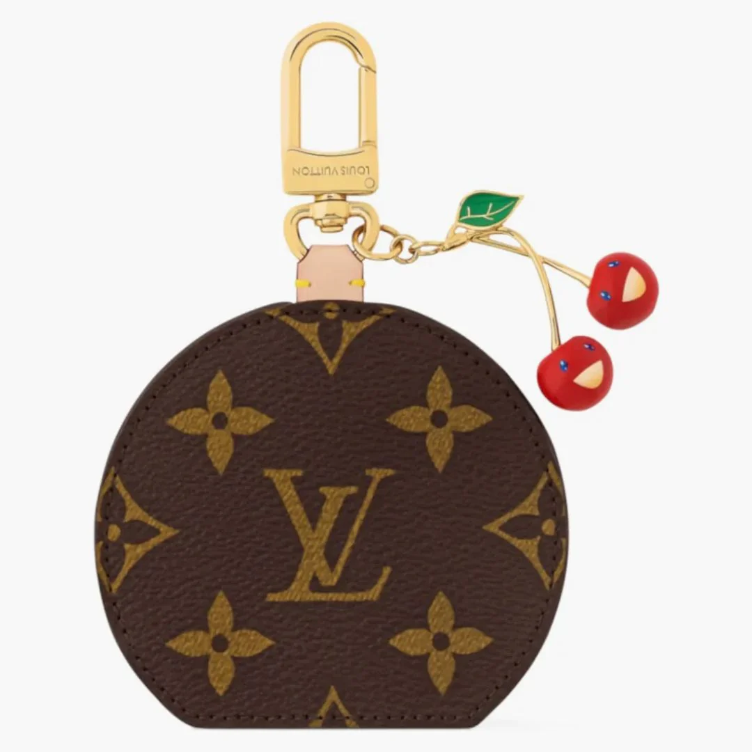 Louis Vuitton X Takashi Murakami Cherry Lv Mini Mirror Bag Charm Brown Monogram - Image 2