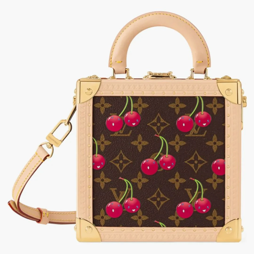 Louis Vuitton X Takashi Murakami Cherry Mini Square Trunk Cherry Brown Monogram - Image 3