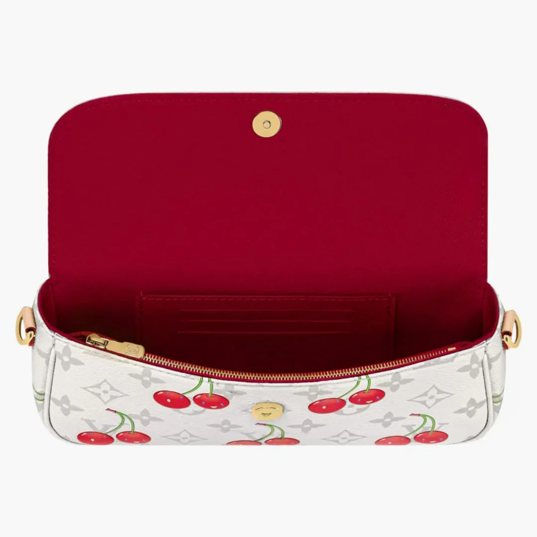 Louis Vuitton X Takashi Murakami Cherry Wallet On Chain Ivy White Monogram - Image 3