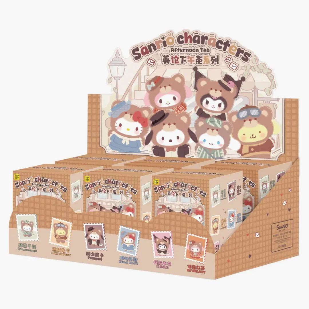 Miniso Top Toy Sanrio Characters Afternoon Tea Series Vinyl Plush Keychains Sealed Case (6 Blind Box)