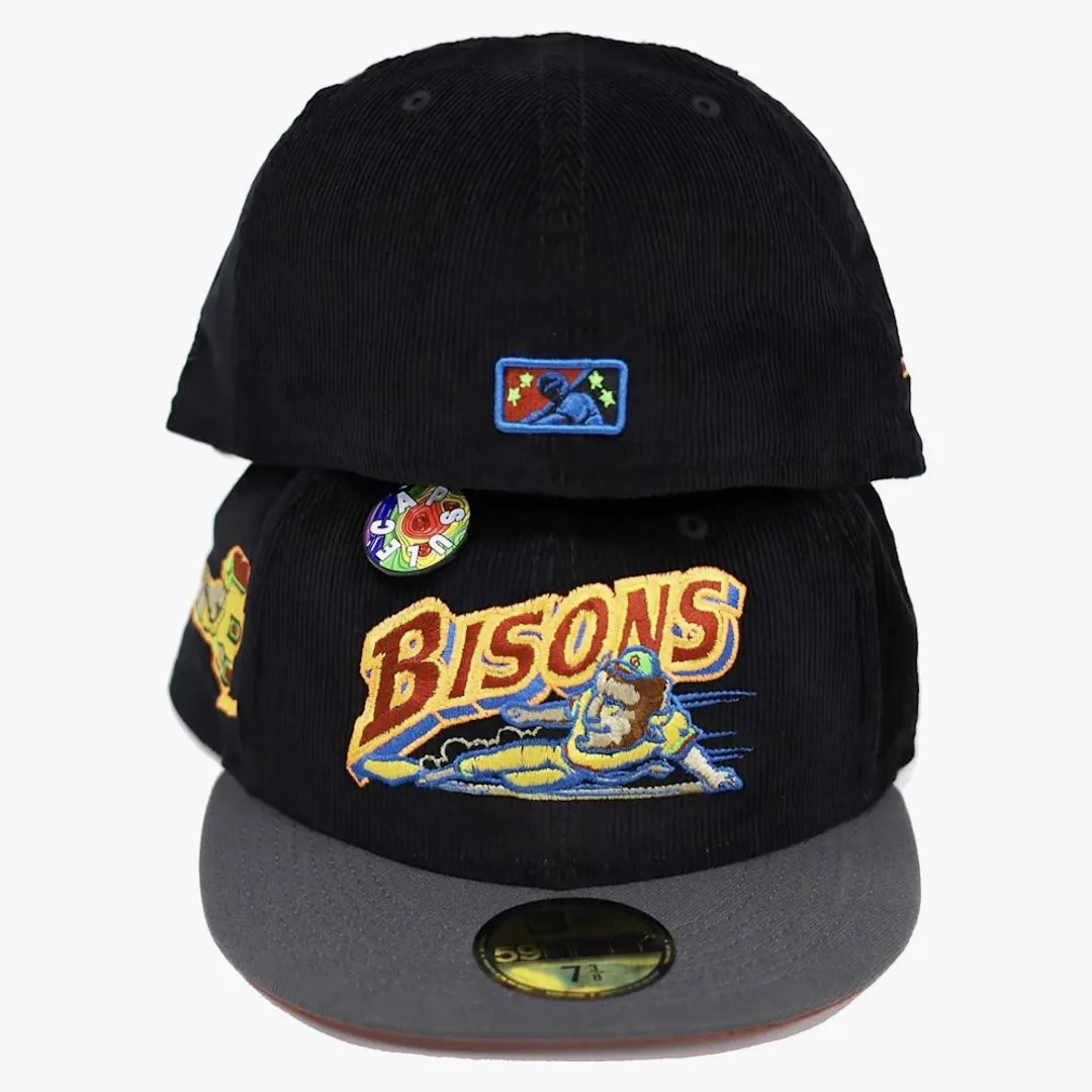 New Era Buffalo Bisons Capsule Doppler Radar Collection New York State 59fifty Fitted Hat Black/red - Image 3
