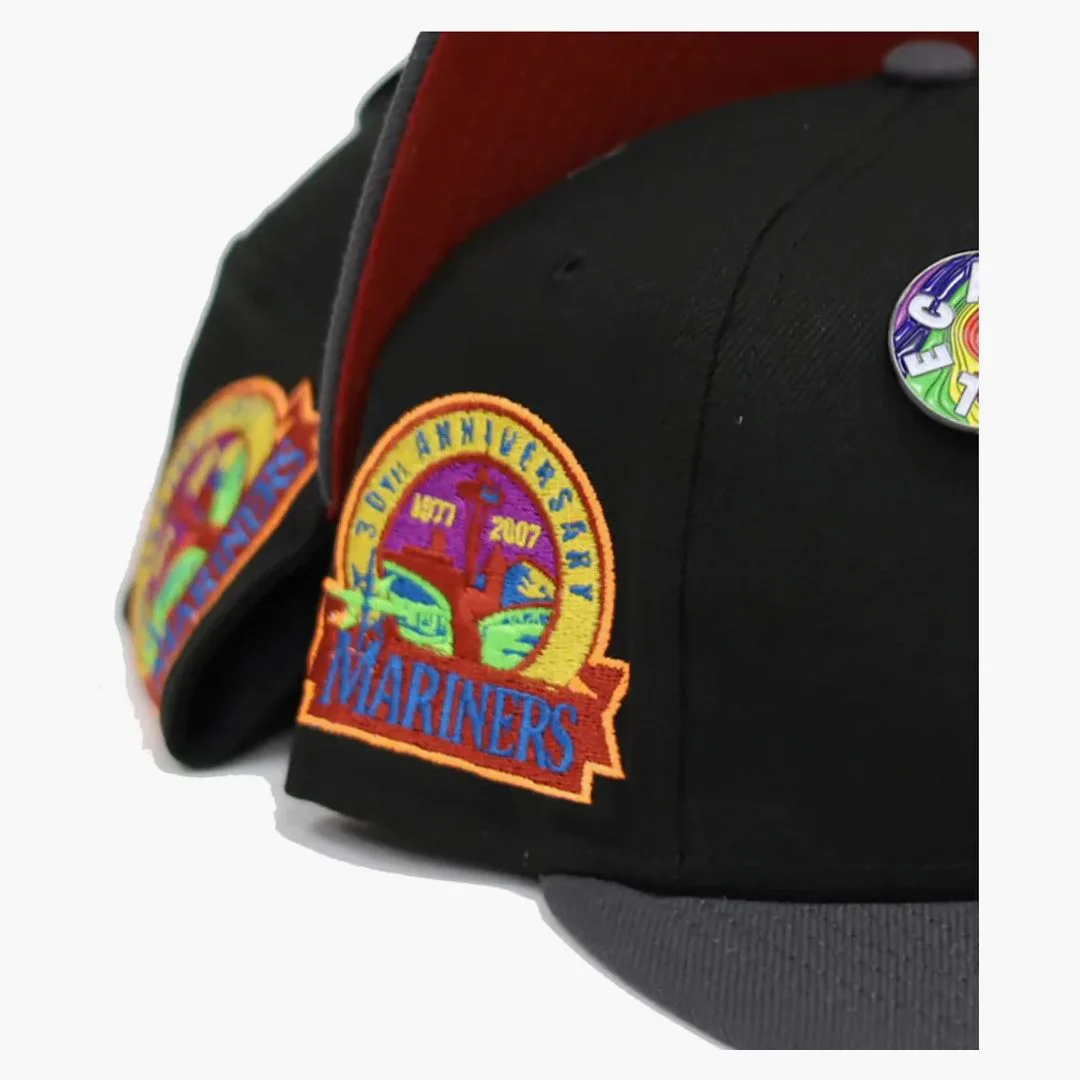 New Era Seattle Mariners Capsule Doppler Radar Collection 30th Anniversary 59fifty Fitted Hat Black/red - Image 3