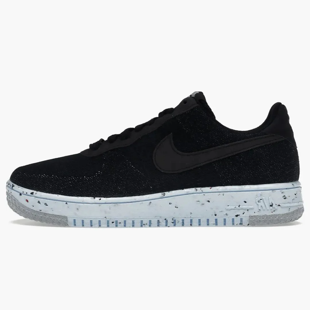 Nike Air Force 1 Low Crater Flyknit Black Chambray Blue