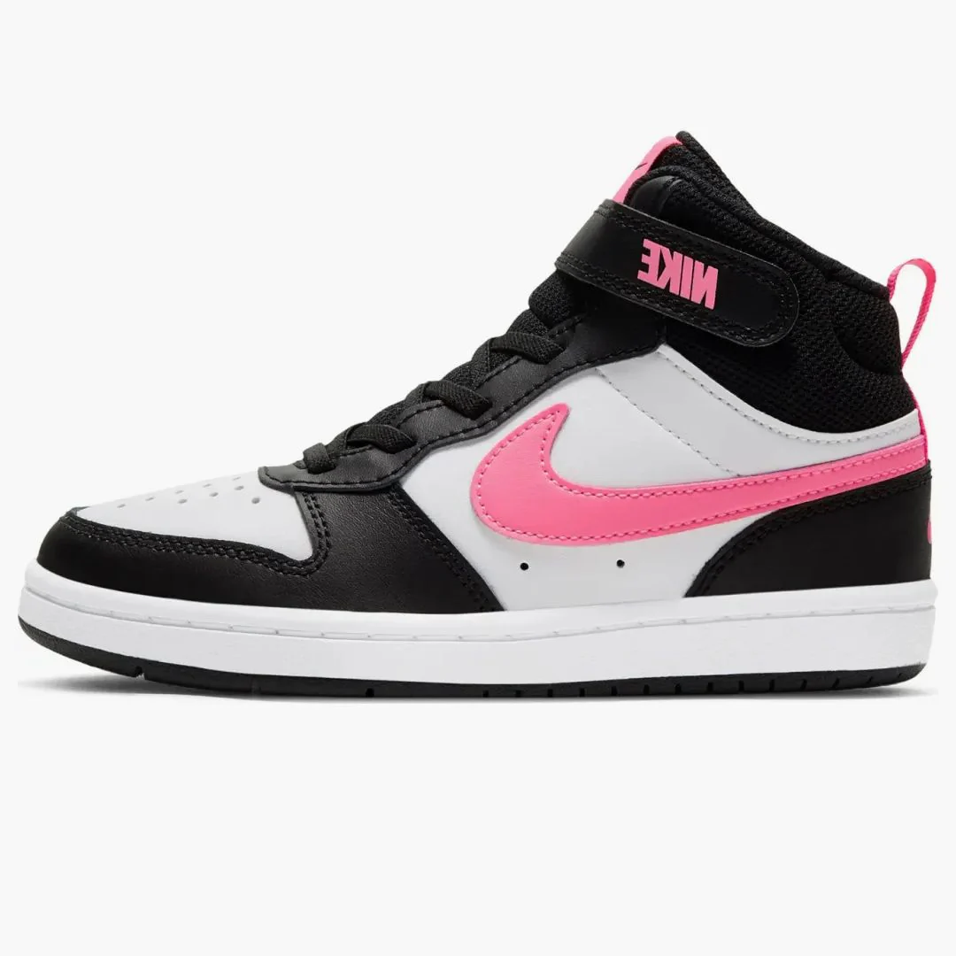 Nike Court Borough Mid 2 Black White Sunset Pulse (ps)
