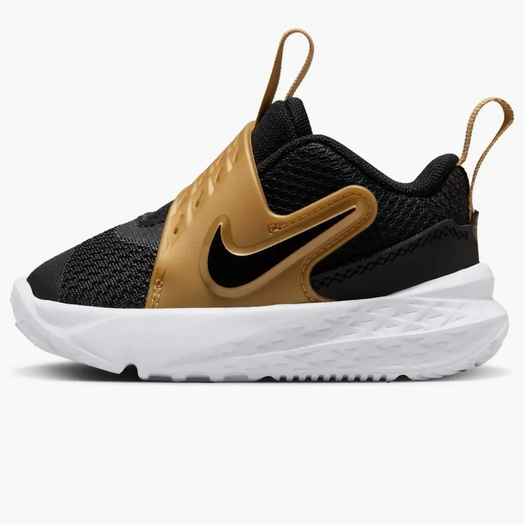 Nike Team Hustle D 12 Black Metallic Gold White (td)