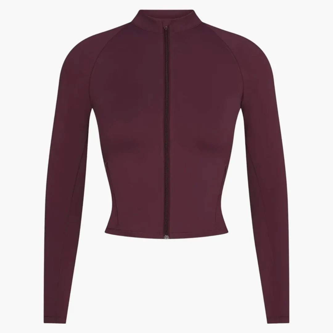 Nike X Skims Women's Matte Mock Neck Full Zip Jacket Currant