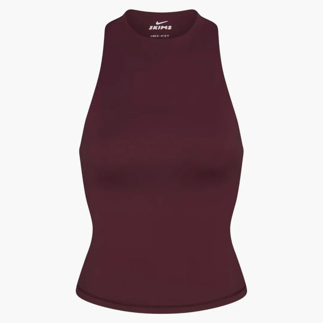 Nike X Skims Women's Matte Mock Neck Racer Tank Currant