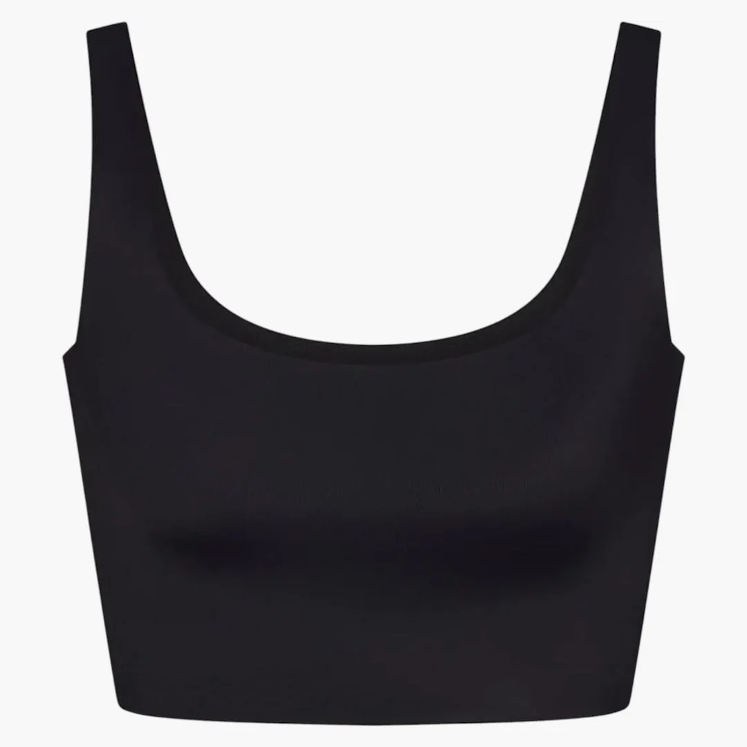 Nike X Skims Women's Shine Scoop Neck Bra Top Obsidian