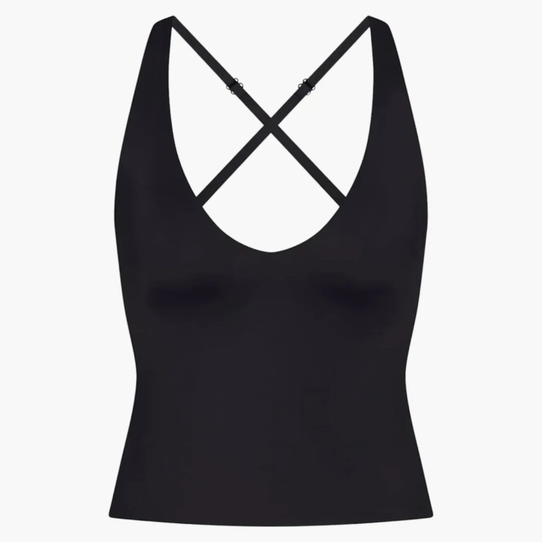 Nike X Skims Women's Shine V-neck Tank Obsidian
