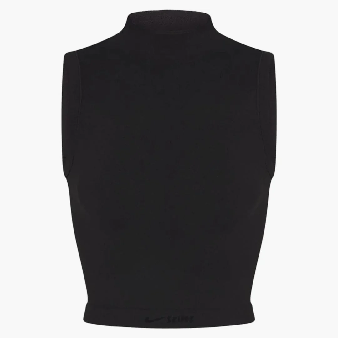 Nike X Skims Women's Vintage Seamless Mock Neck Bra Top Obsidian