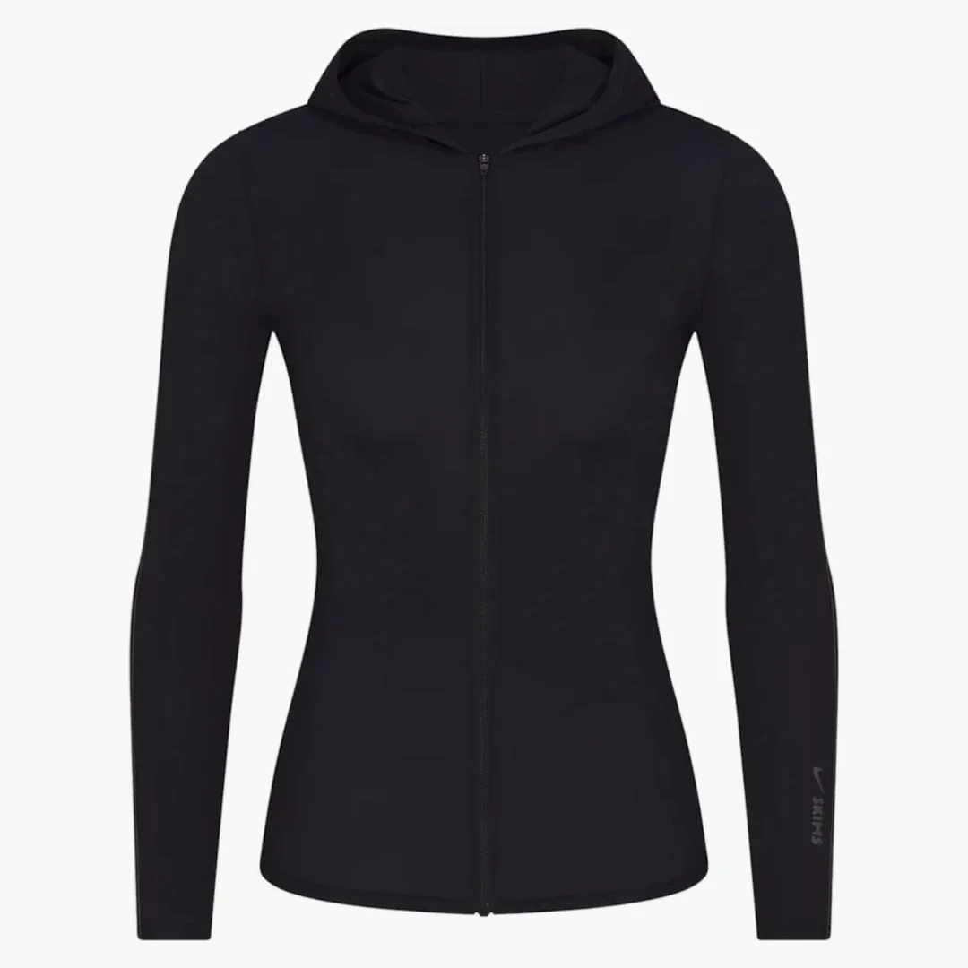 Nike X Skims Women's Weightless Layers Zip Up Hoodie Obsidian