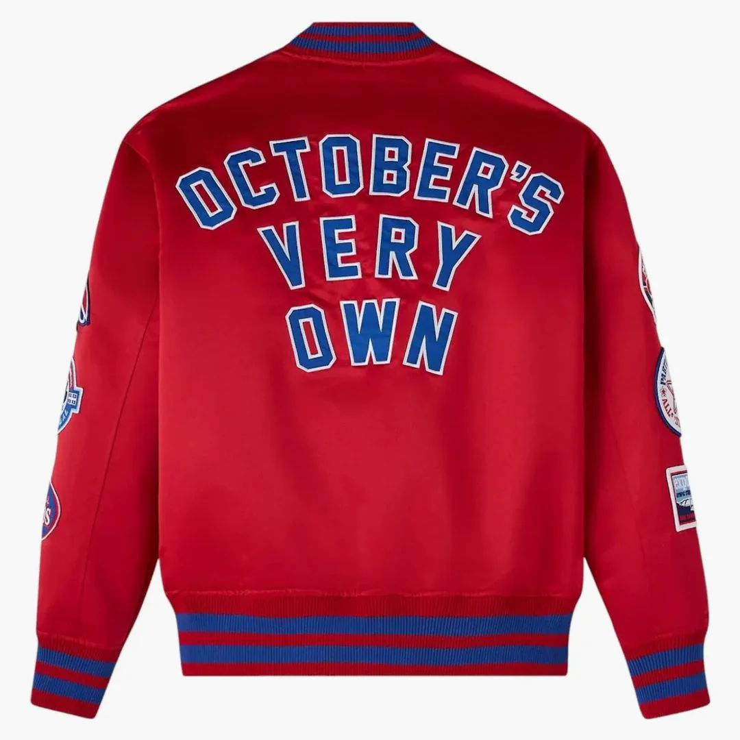 Ovo X New Era Mlb Montreal Expos Varsity Jacket Red - Image 2