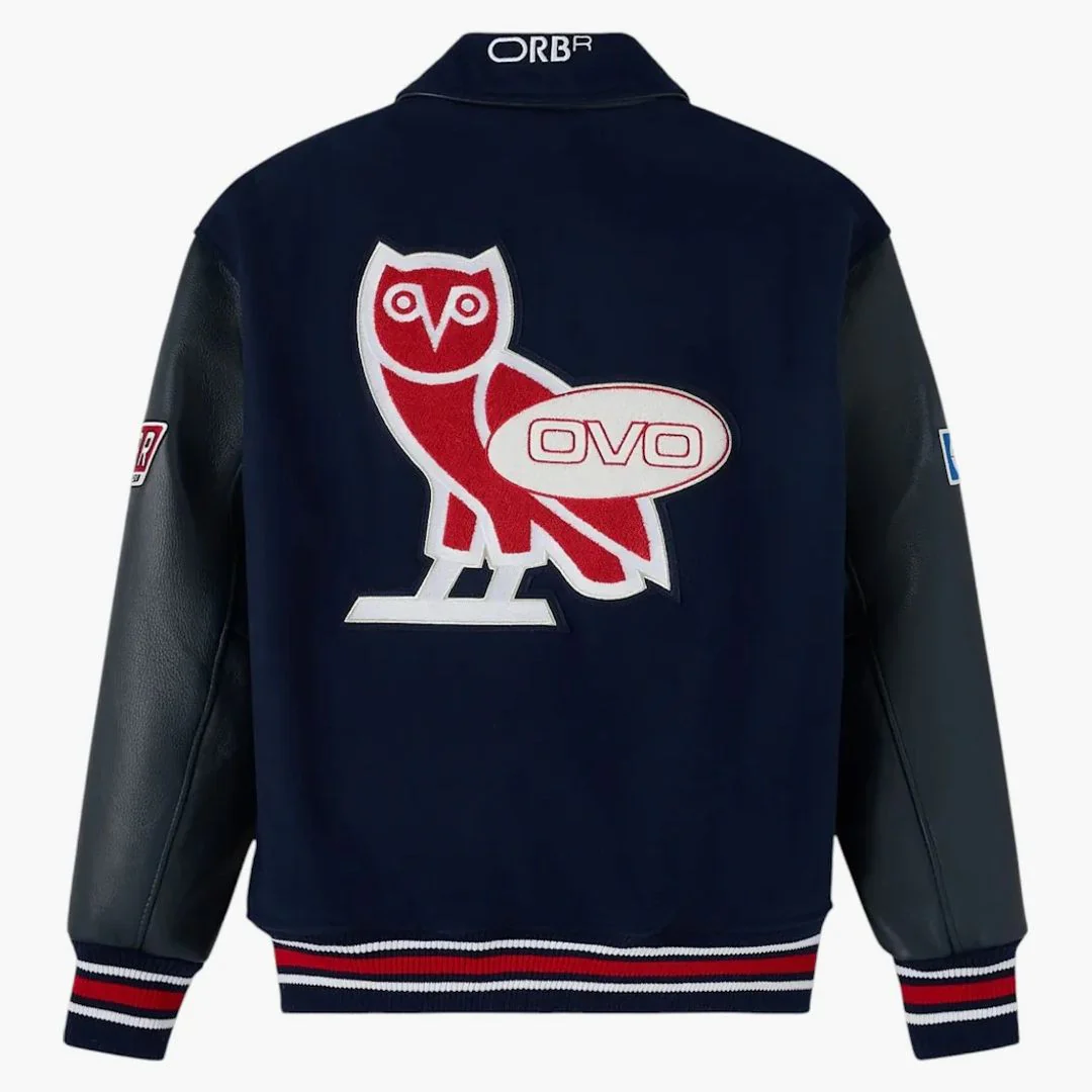 Ovo X Red Bull Racing Varsity Jacket Navy - Image 2