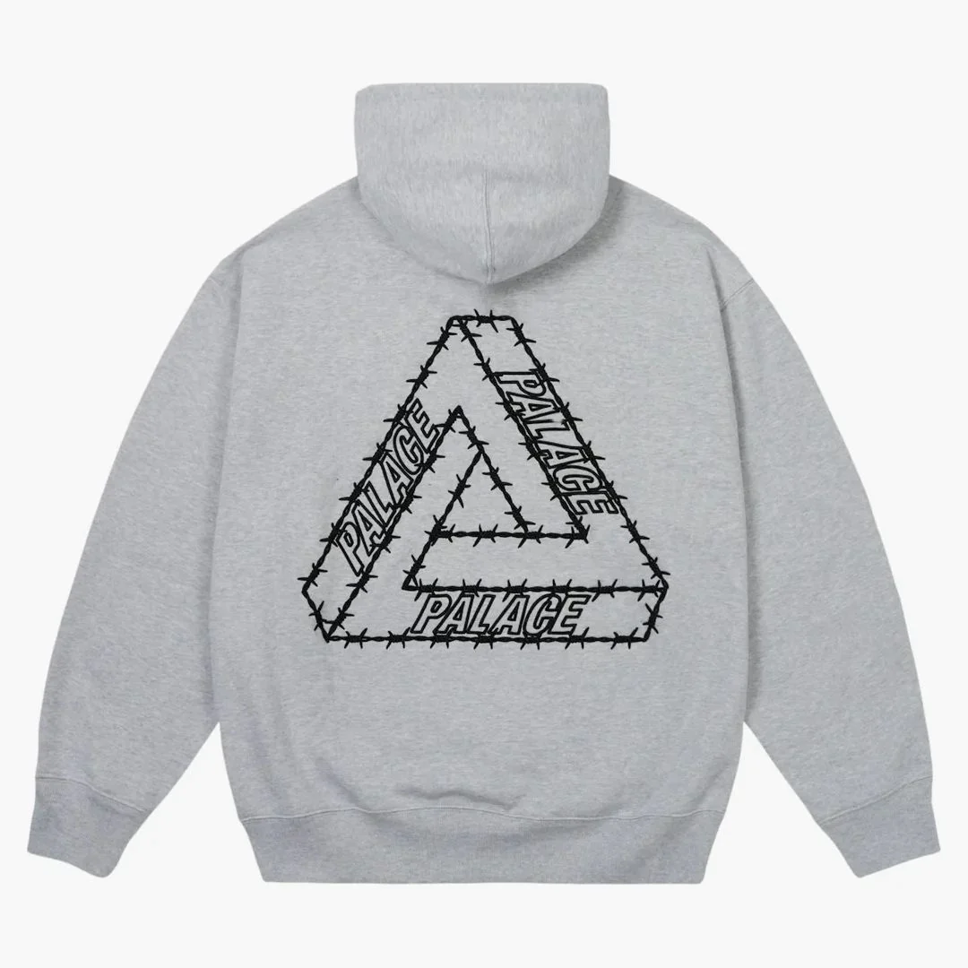 Palace Barbed Tri-ferg Hood Grey Marl - Image 2