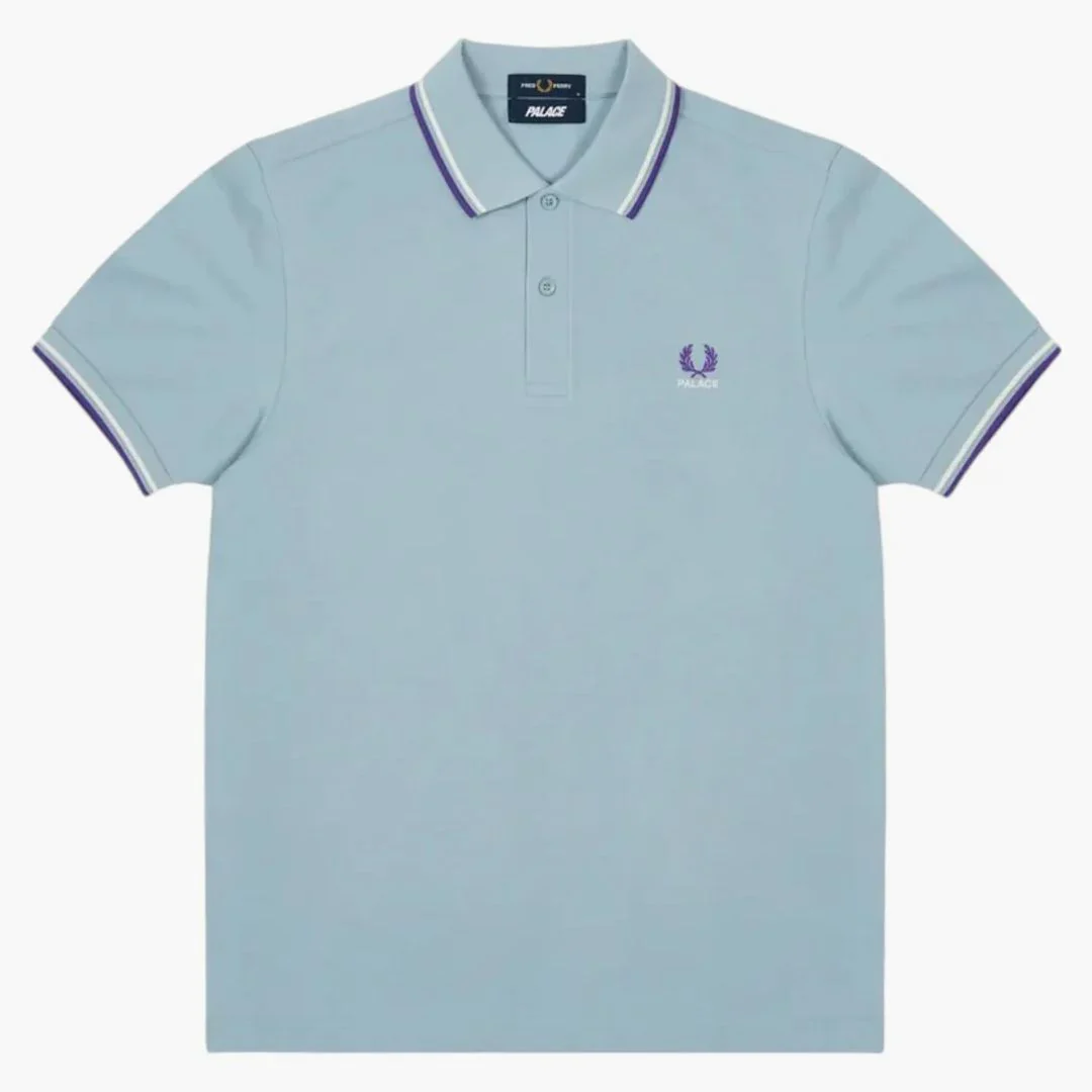 Palace Fred Perry Shirt Dusty Blue