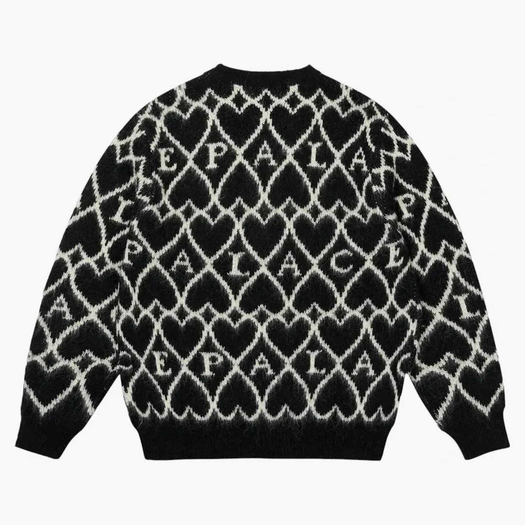 Palace Hairy Heart Knit Black - Image 3