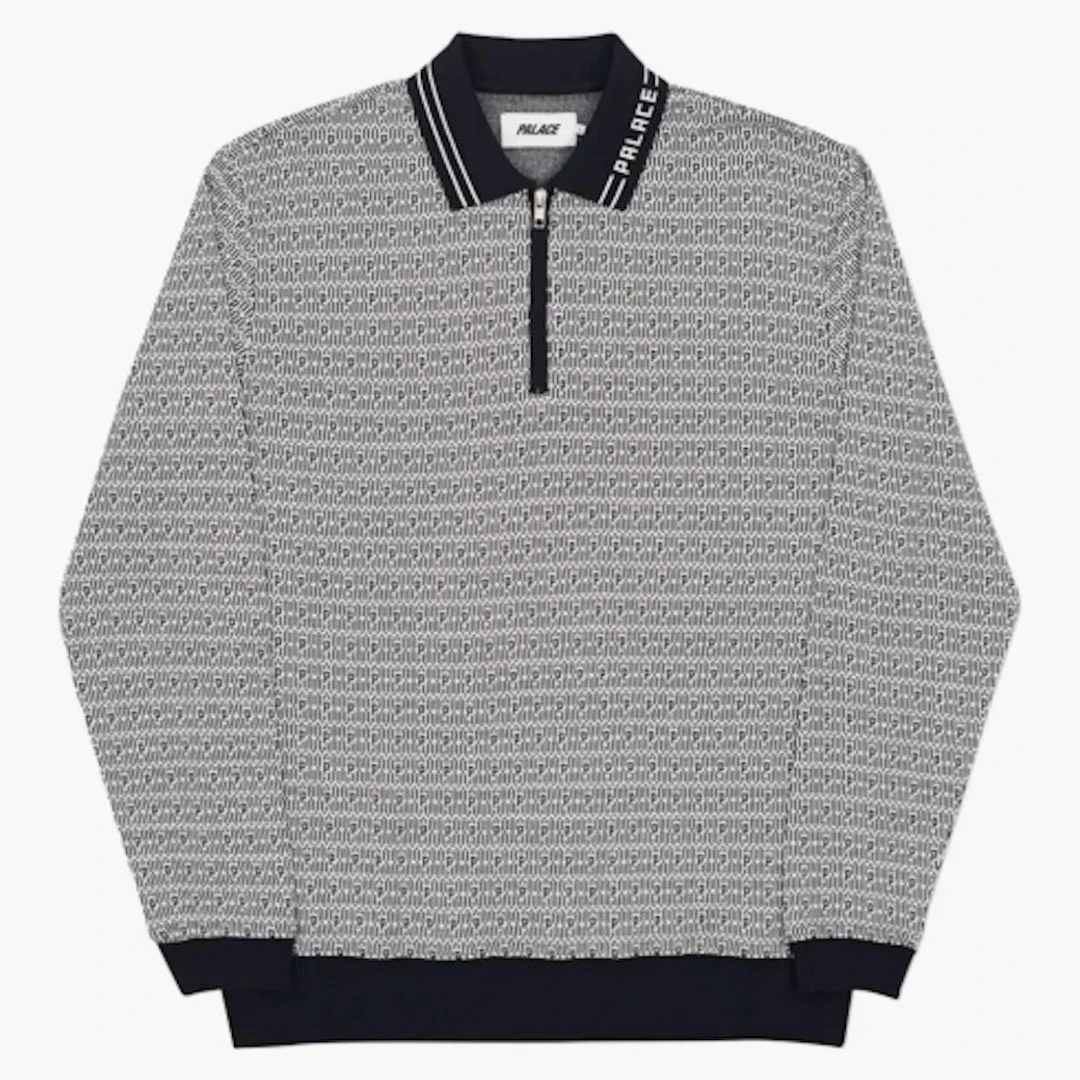 Palace Macro P Heavy Zip Top Black/white - Image 2