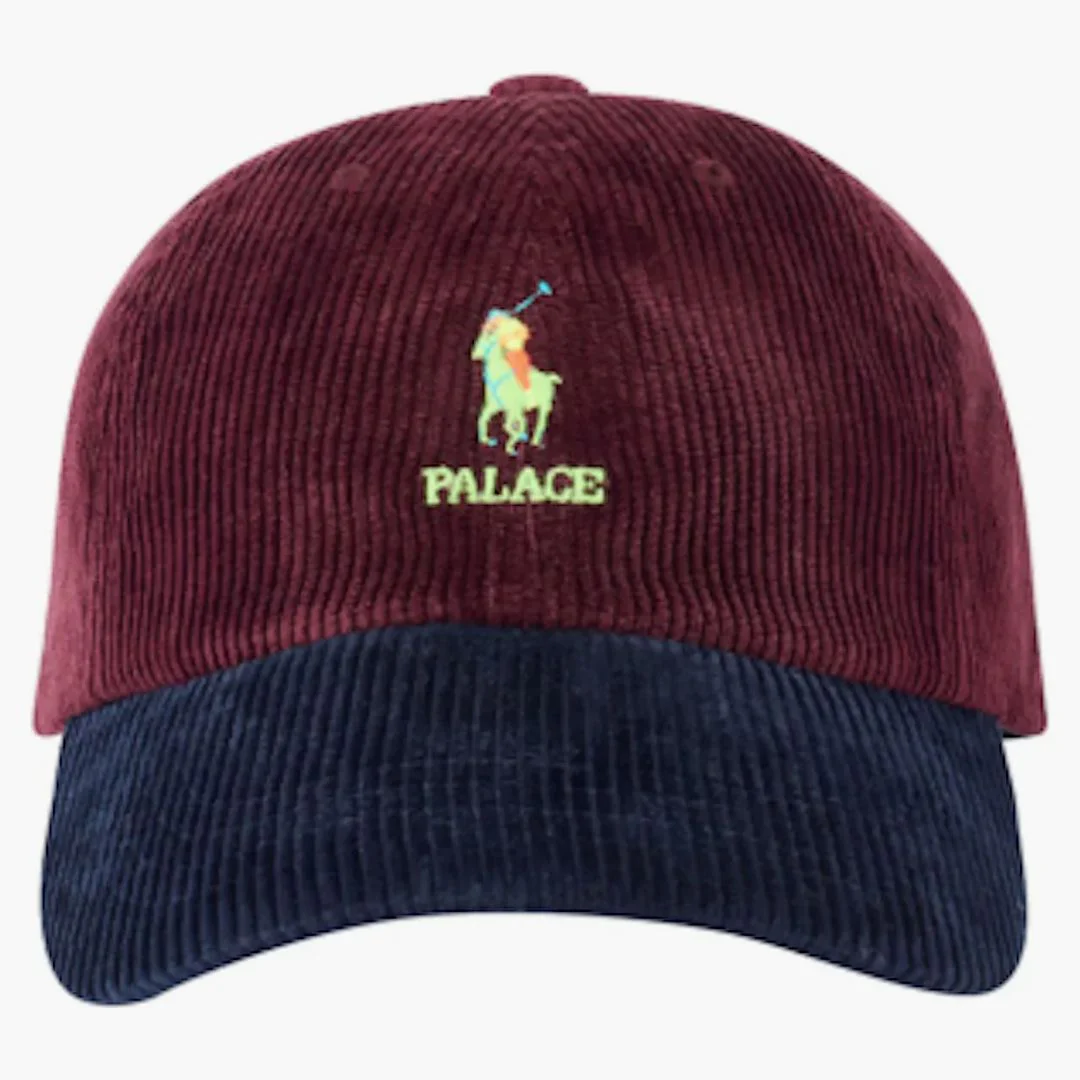 Palace Ralph Lauren Corduroy Classic Polo Cap Rich Ruby/aviator Navy - Image 3