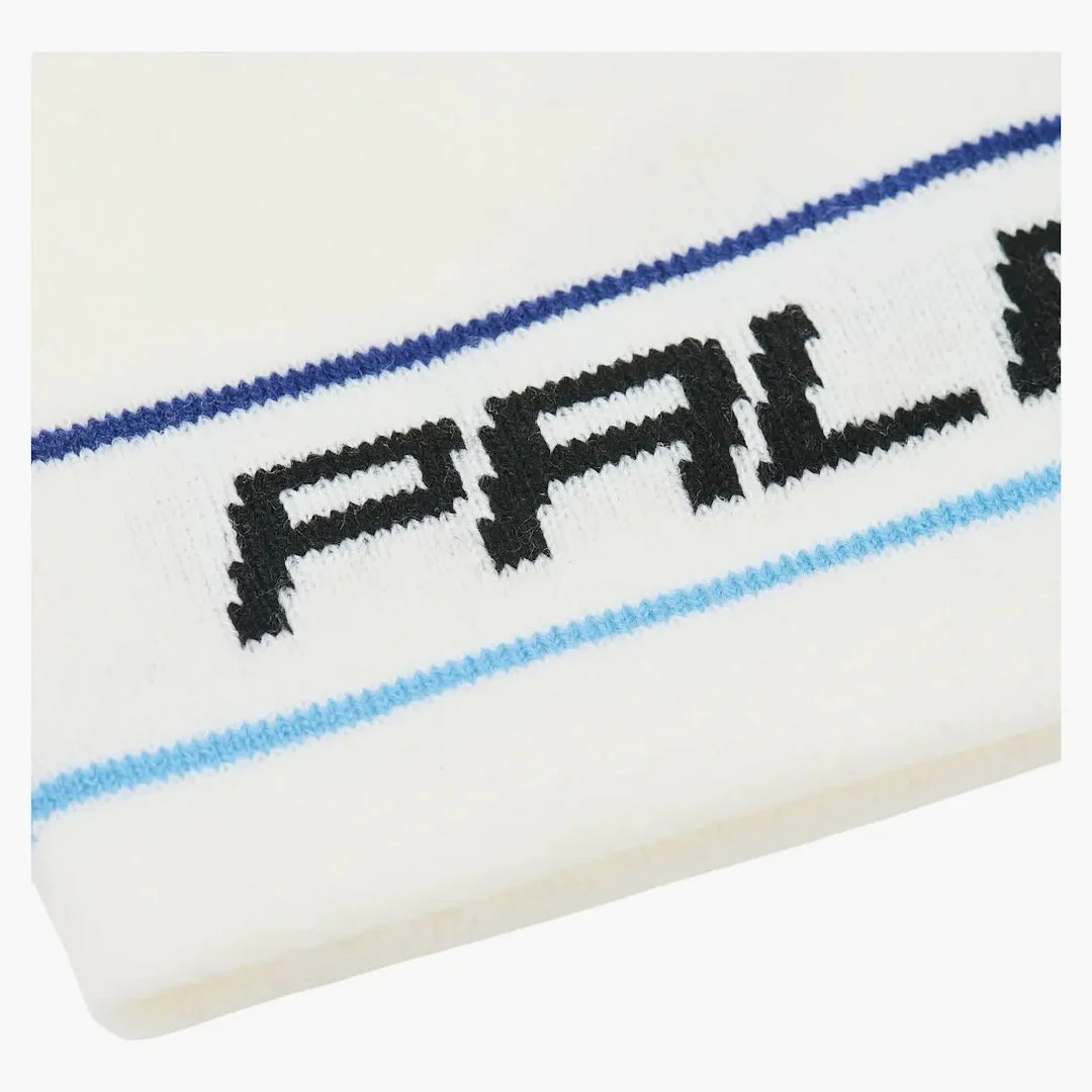 Palace Stripe Nein Cuff Beanie White - Image 3