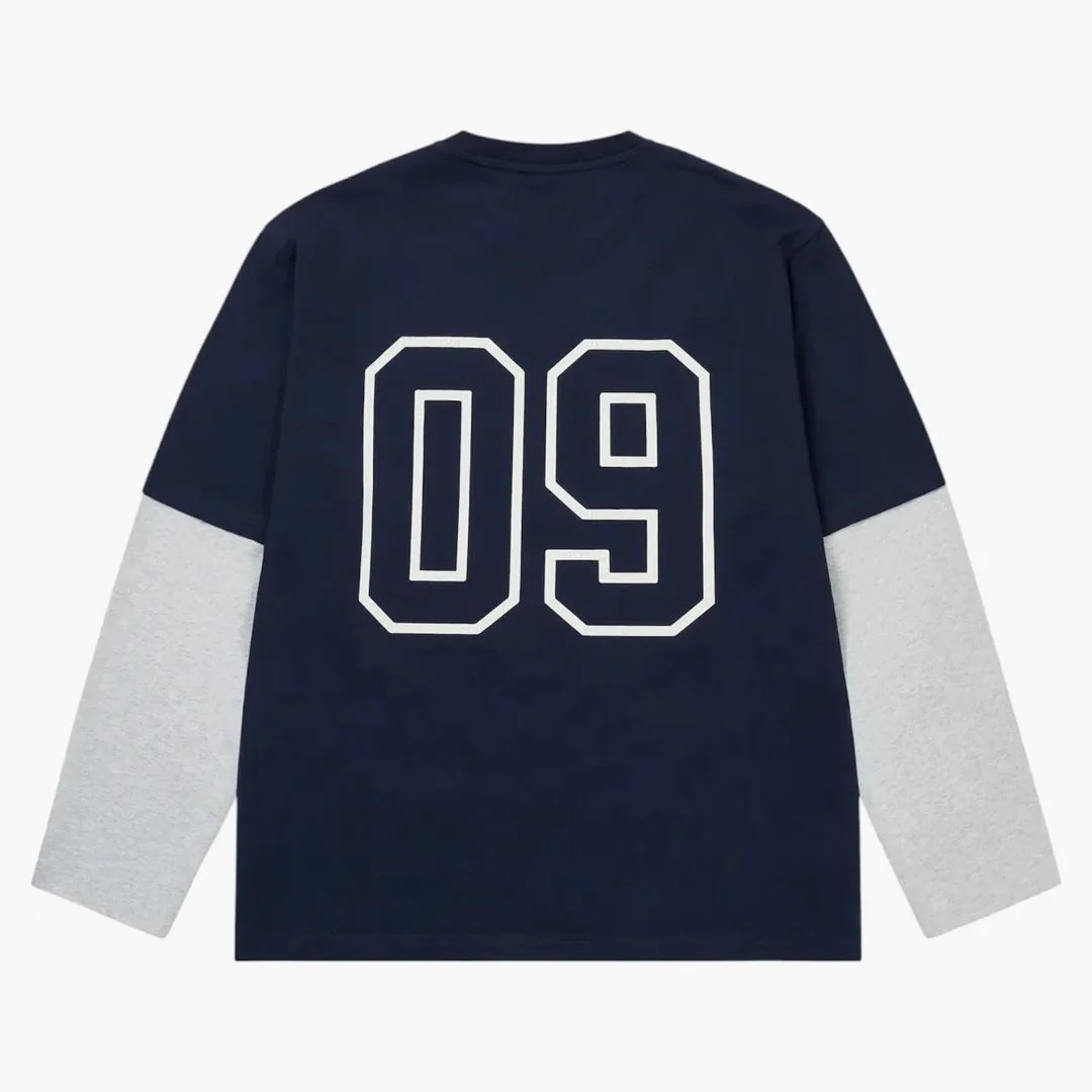 Palace Surprisingly Longsleeve Navy/grey Marl - Image 2