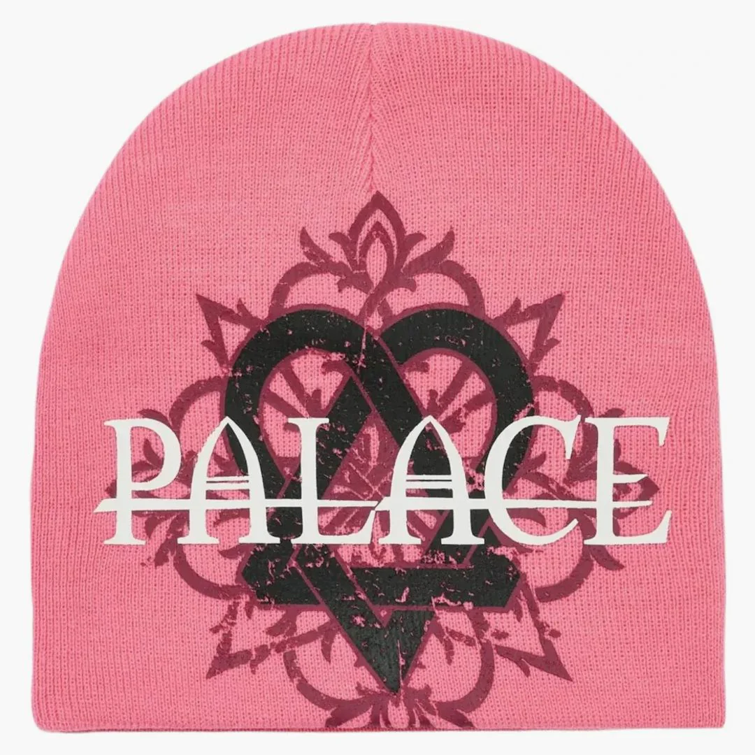 Palace Tri-gram Nein Cuff Beanie Pink