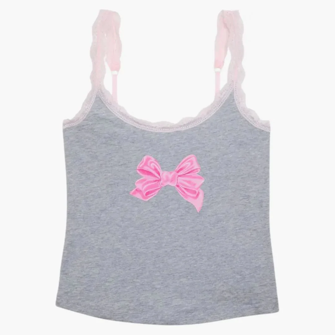 Pink X Loveshackfancy Cotton Cami Medium Heather Grey