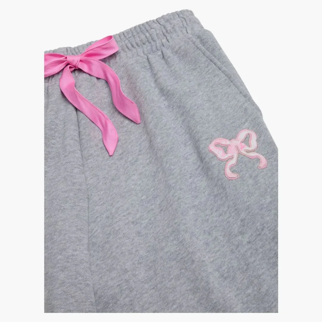 Pink X Loveshackfancy Wide-leg Sweatpants Medium Heather Grey - Image 2