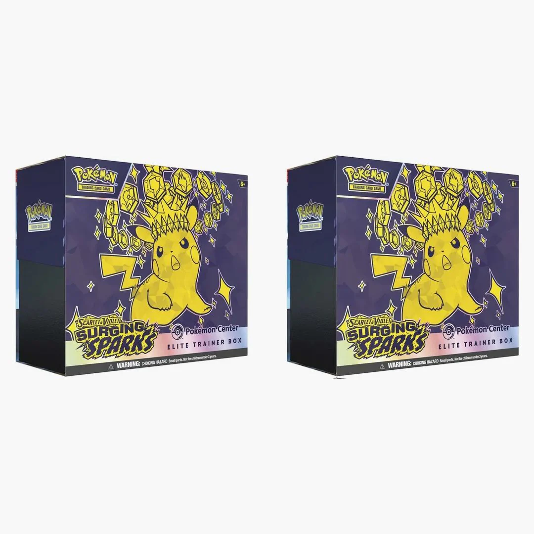 Pokémon Scarlet & Violet Surging Sparks Pokemon Center Elite Trainer Box 2x Lot - Image 2