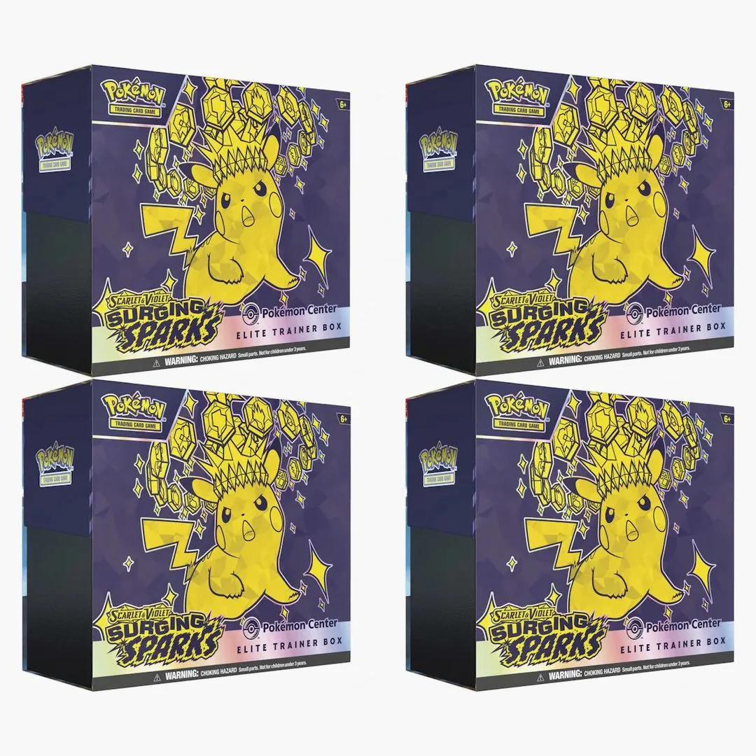 Pokémon Scarlet & Violet Surging Sparks Pokemon Center Elite Trainer Box 4x Lot - Image 2