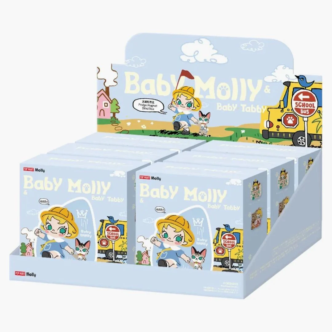 Pop Mart Baby Molly & Baby Tabby Series Fridge Magnet Sealed Case (9 Blind Box)