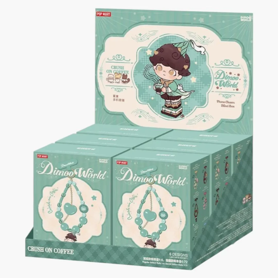 Pop Mart Dimoo Crush On Coffee Series Phone Charm Sealed Case (6 Blind Box)