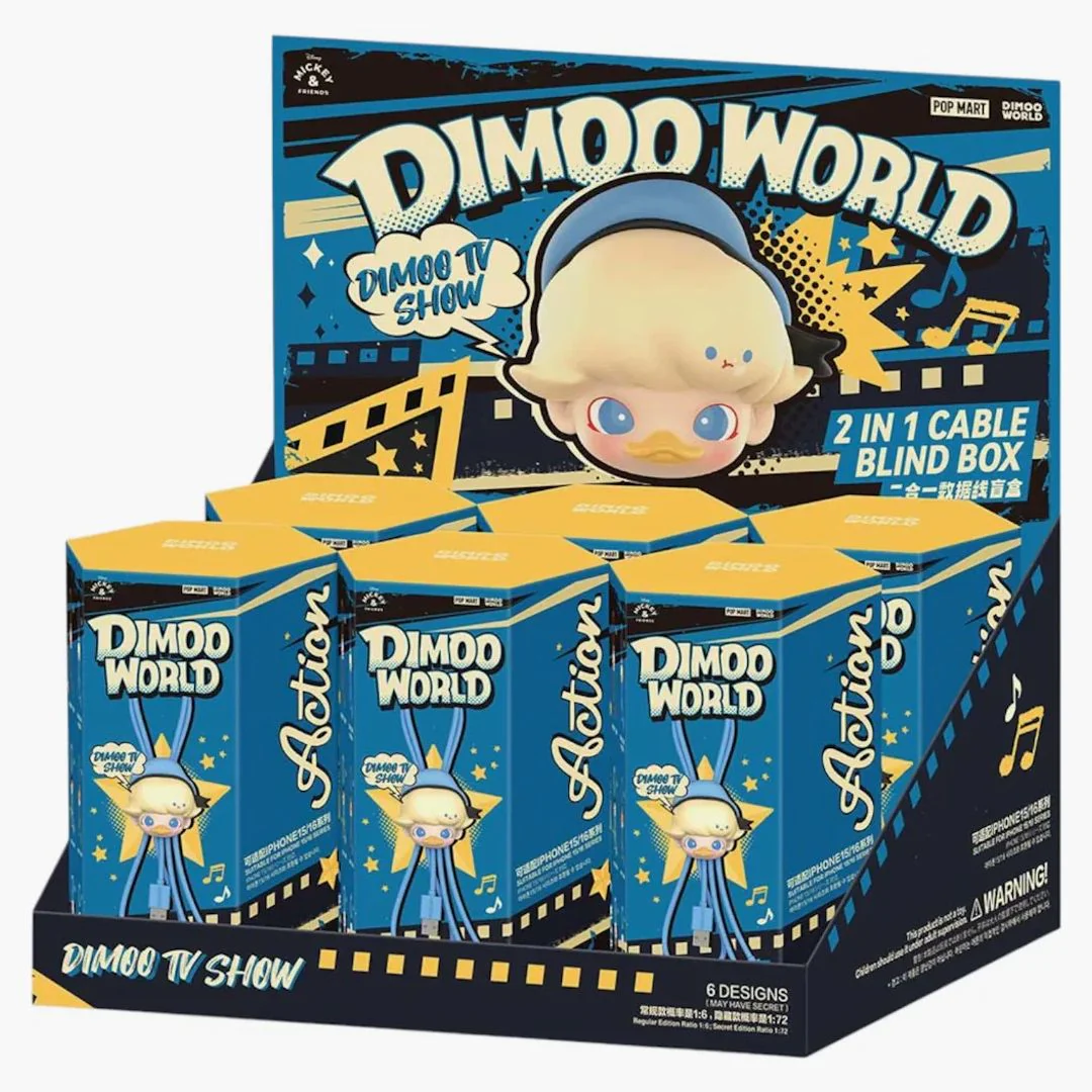 Pop Mart Dimoo World X Disney Series 2 In 1 Cable Sealed Case (6 Blind Box)