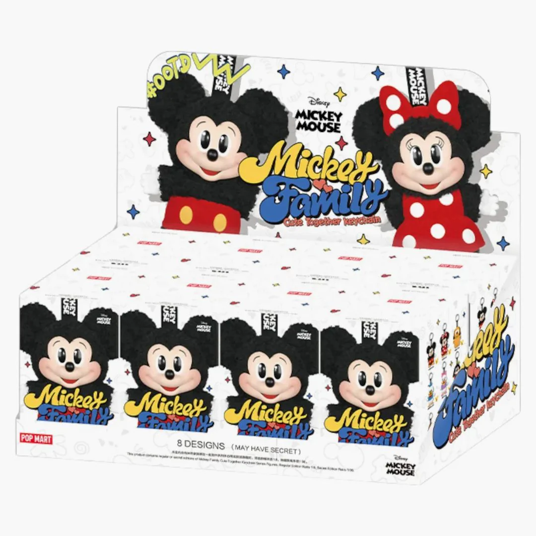 Pop Mart Disney Mickey Family Together Series Plush Keychain Sealed Case (8 Blind Box)