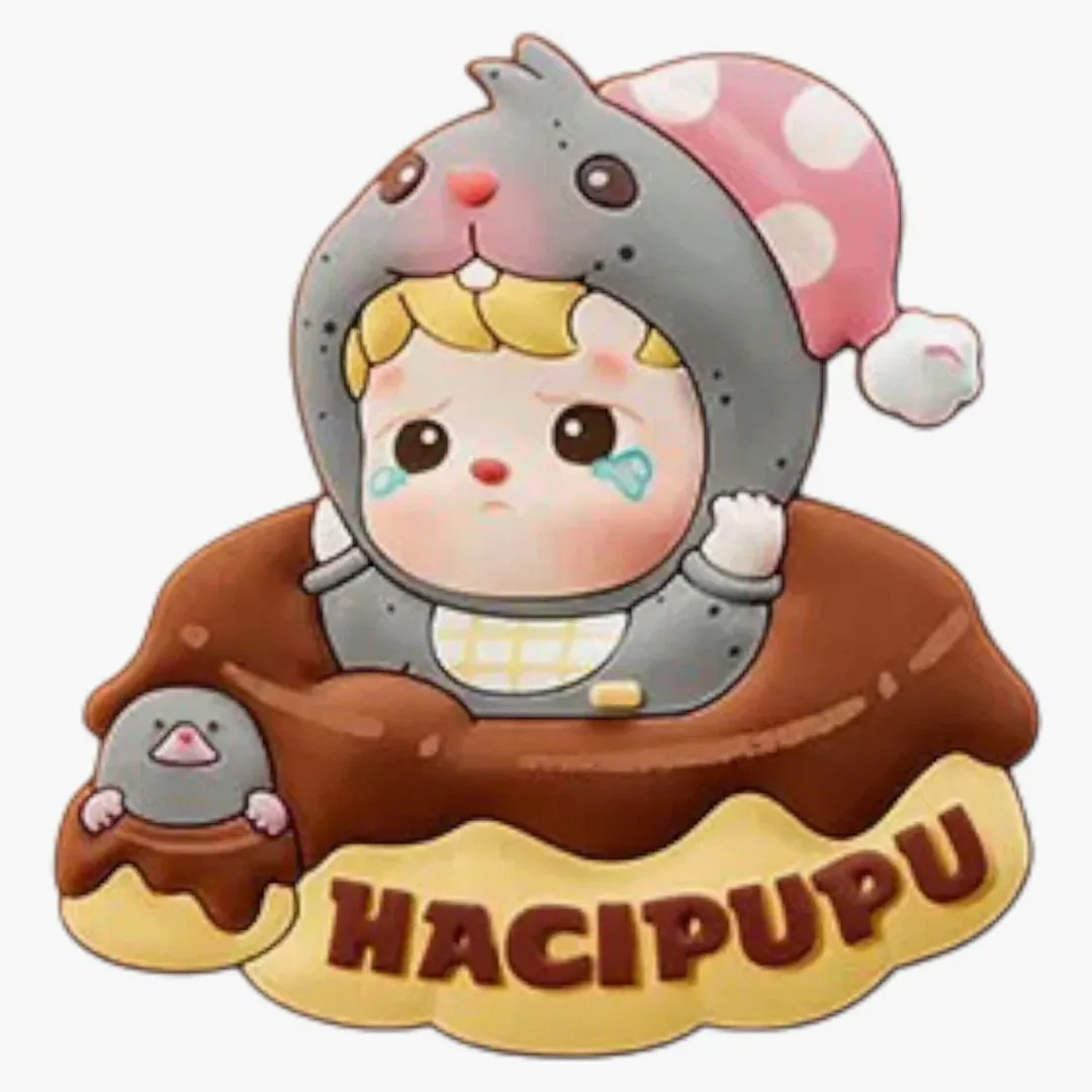 Pop Mart Hacipupu Rolling Time Machine Series Whack-no-mole Fridge Magnet Silicone Clip