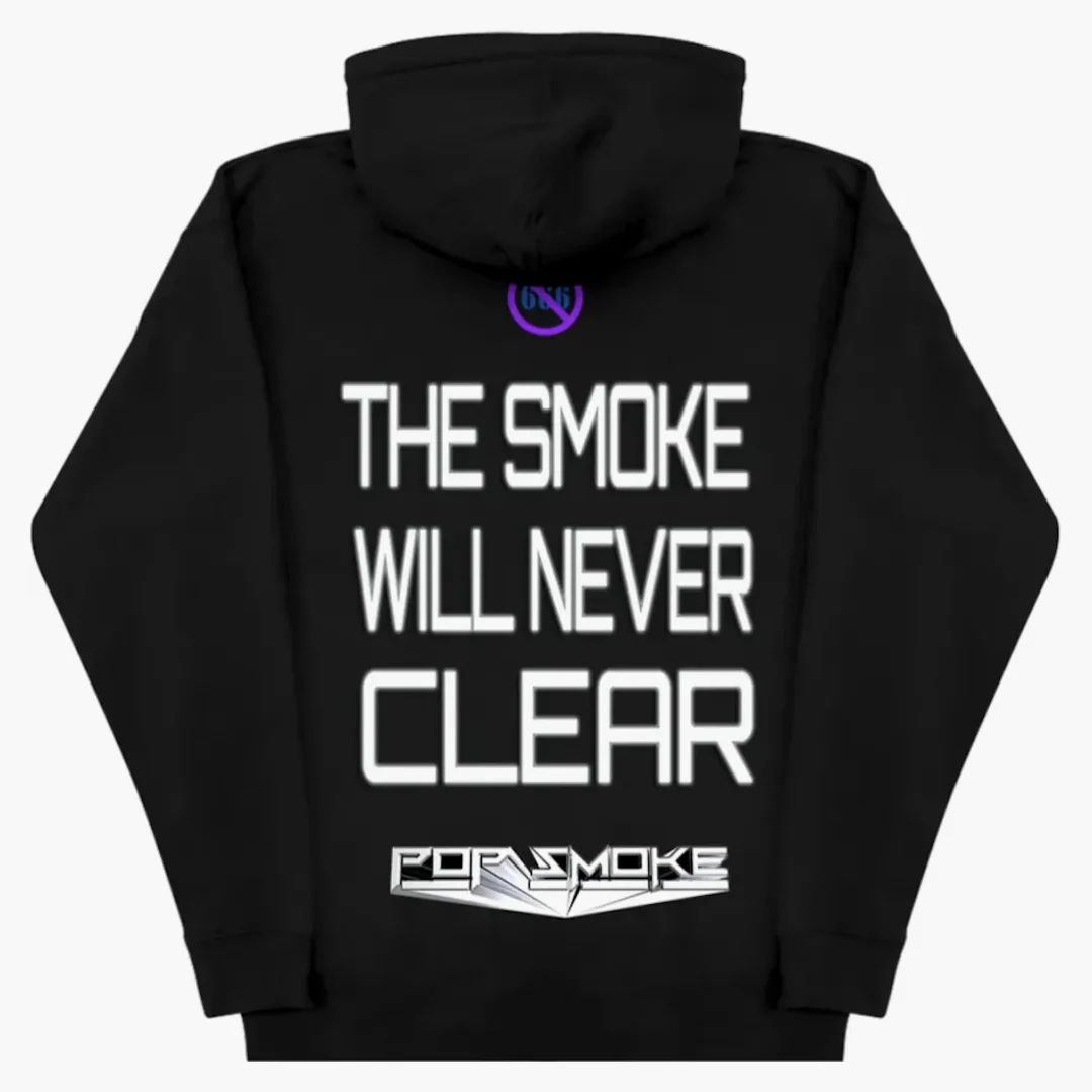 Pop Smoke X Who Decides War Infinite Reach Hoodie Black - Image 2
