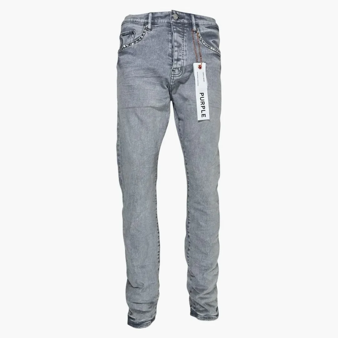 Purple Brand Alloy Studs Overdyed Grey Jeans Grey