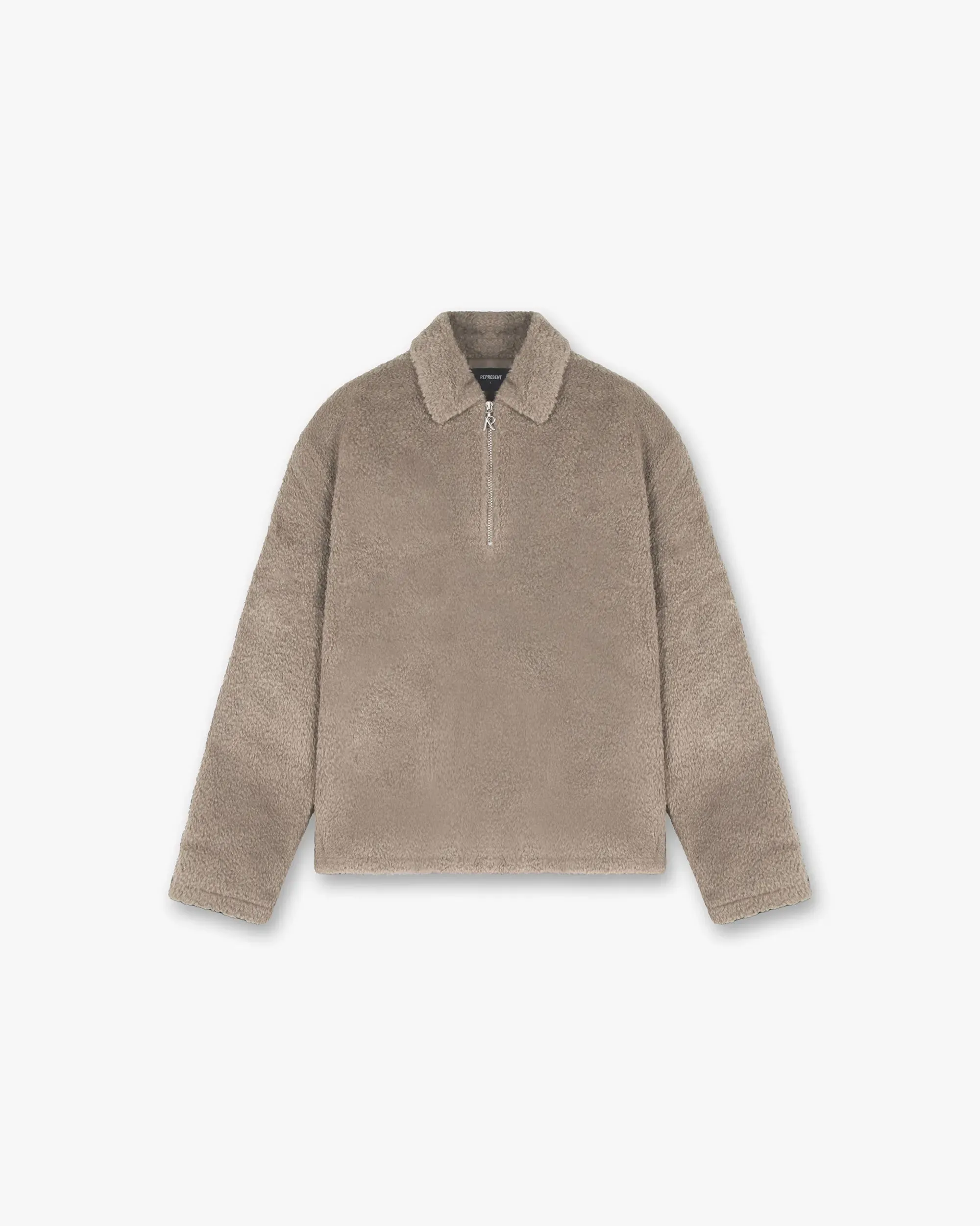 Represent Fleece Pullover Zip Shirt Mushroom