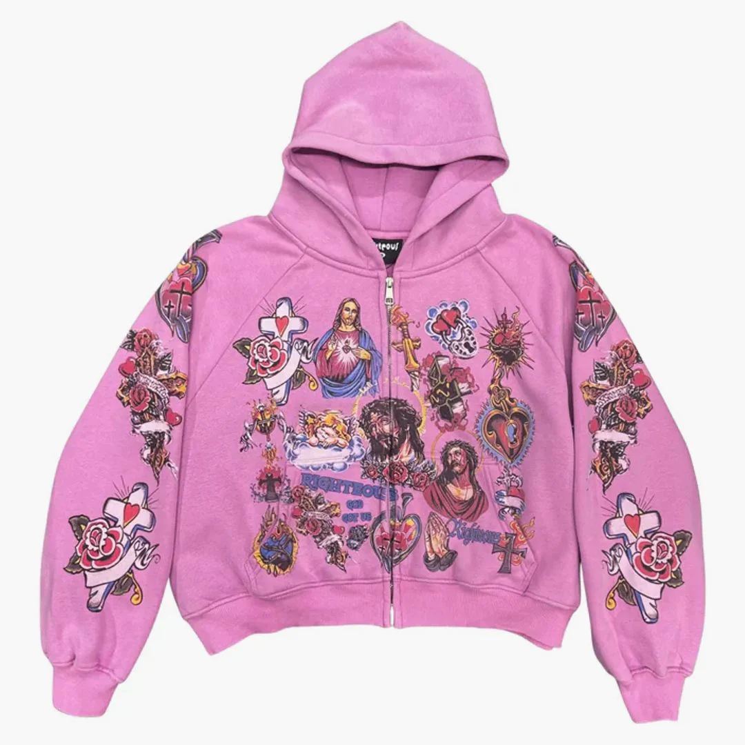 Righteous Risen King Zip Up Hoodie Purple