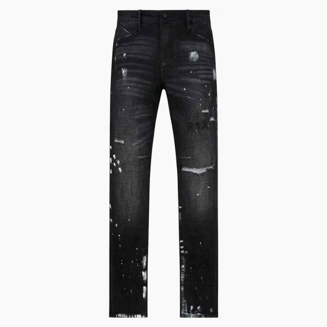Rta Clayton Distressed Charcoal Paint Jean Black