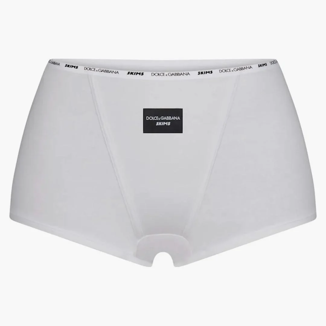 Skims X Dolce&gabbana Cotton Jersey Boy Short Snow
