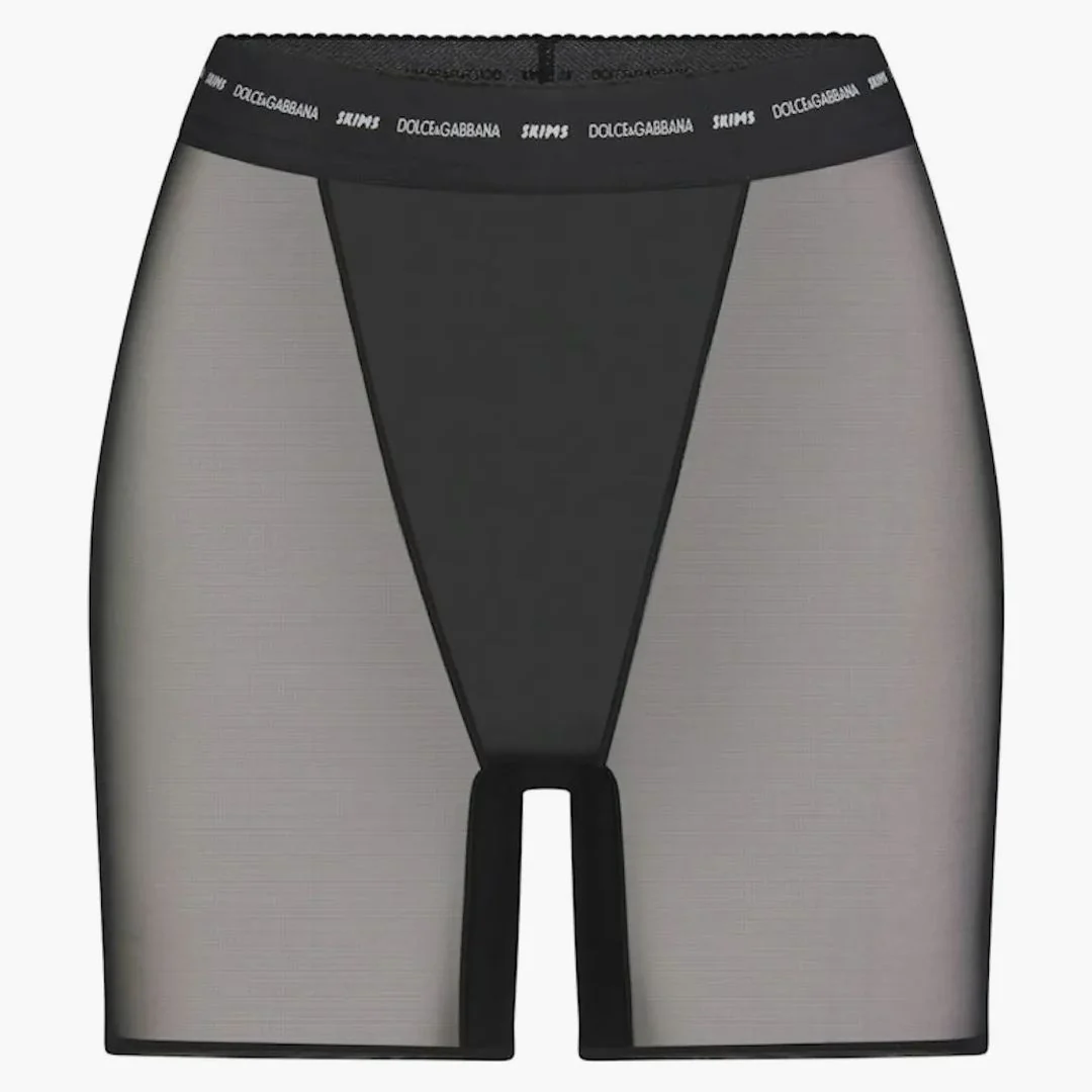 Skims X Dolce&gabbana Ultra Fine Mesh Boxer Onyx